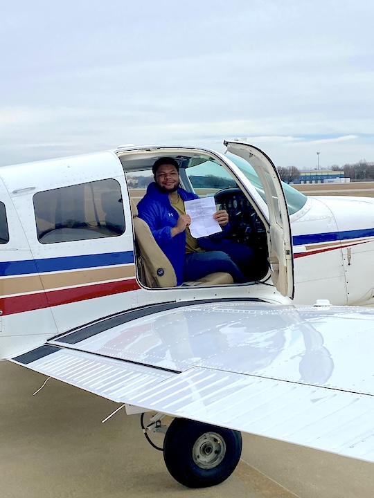 Student passing a checkride at Summit F1light Academy in Overland Park, KS